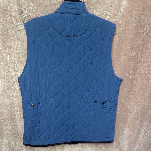Magaschoni Men's Quilted Blue Zipper Vest Size Medium - Picture 3 of 11